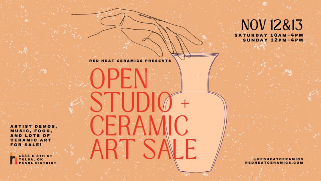 Nov 12 - 13, 2022, Sat 10am - 4pm, Sun 12pm - 4pm, Red Heat Ceramics Presents Open Studio and Ceramic Art Sale